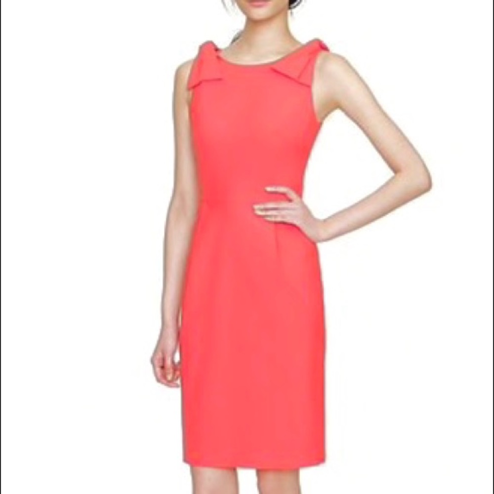 J Crew origami bow dress in bright pink size 0